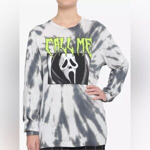 Scream Call Me Grey Wash Girls Long-Sleeve